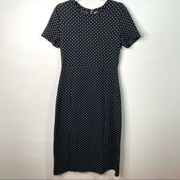 ZARA Black and White Polka Dot Knit Wool Blend Mini Dress | Zara - Picture 1 of 11